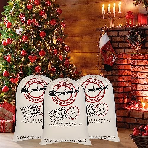 6 Pack Cotton Canvas Gift Bags With Drawstrings H38835