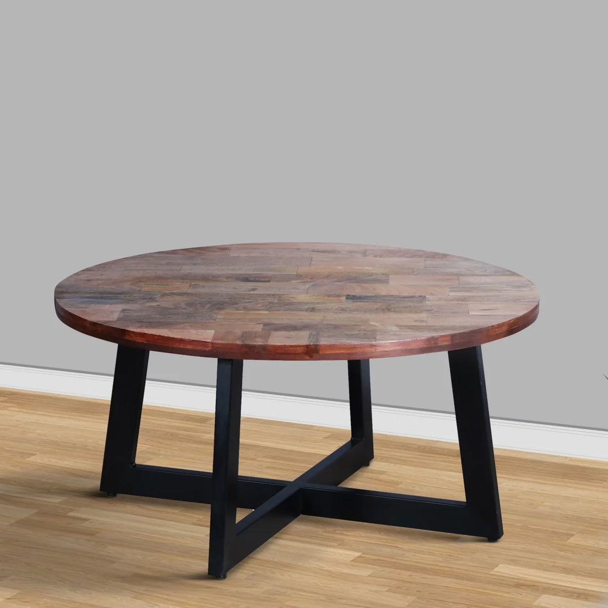 31 Inch Round Mango Wood Coffee Table V1005