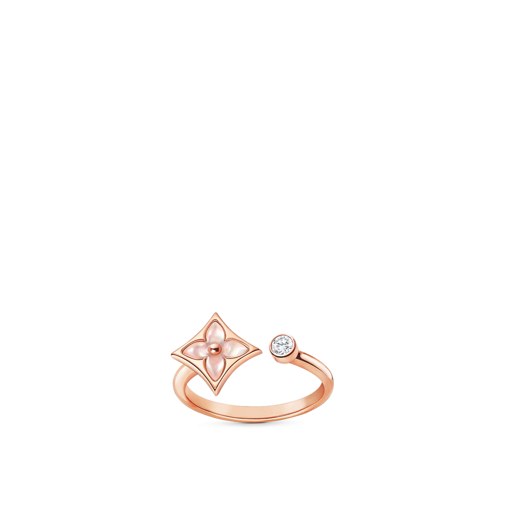 Rose Gold Pink Mother-of-Pearl Diamond Ring X5166