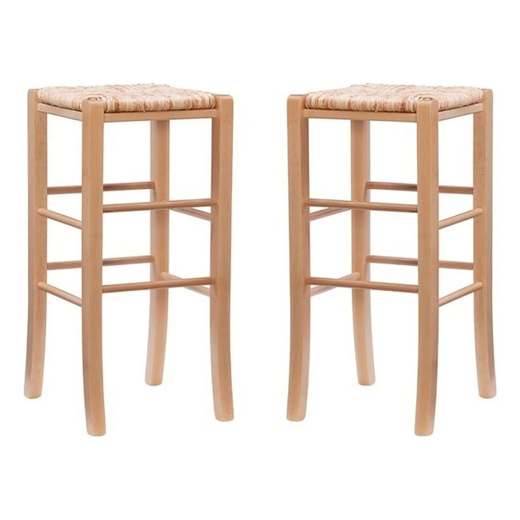 29.15" Traditional Wood Backless Bar Stool V6928