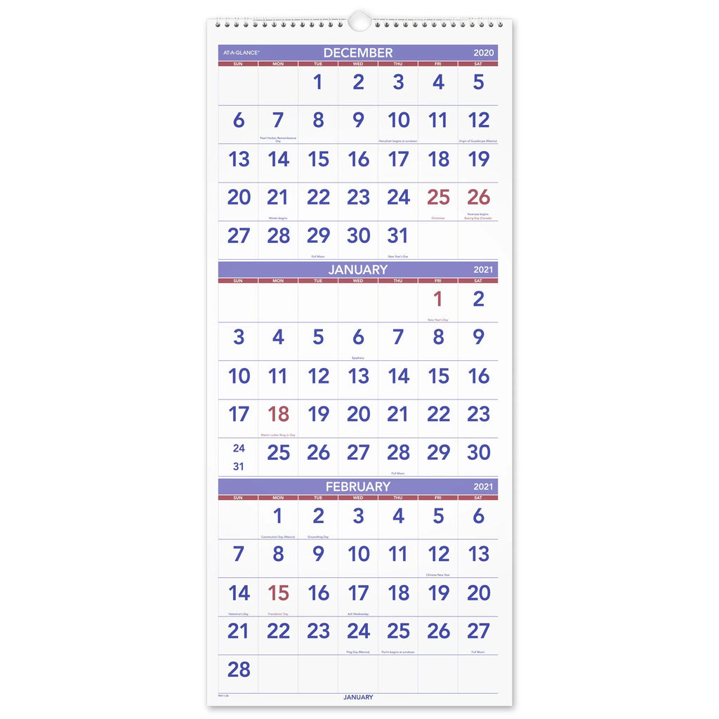 14-Month Vertical Wall Calendar, 12" x 27" Y480359