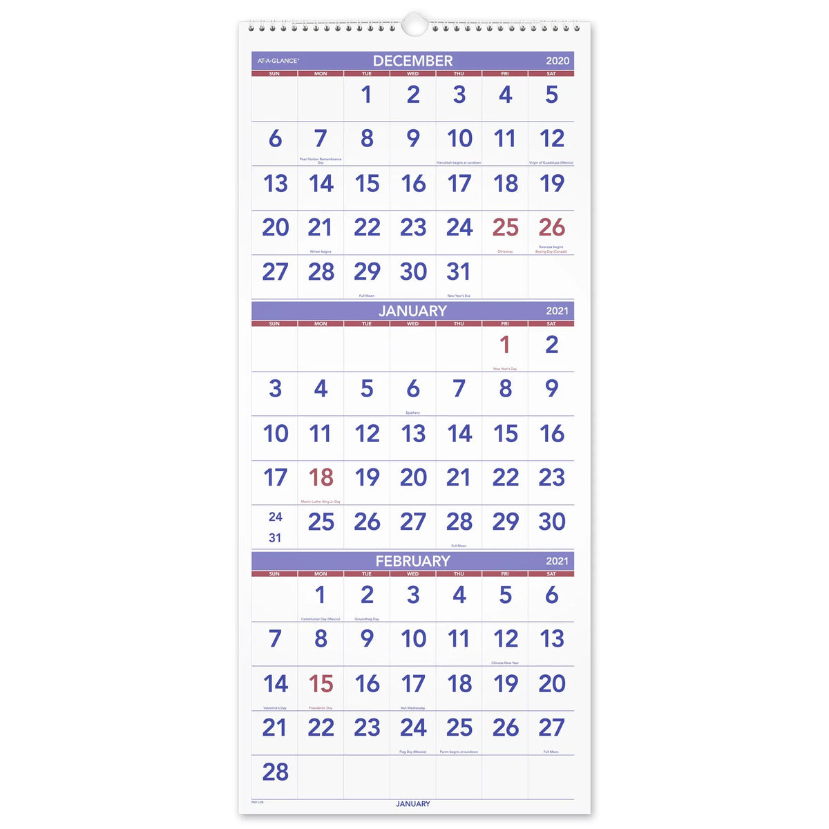 14-Month Vertical Wall Calendar, 12" x 27" Y480359