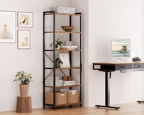 6 Tier Wood Bookcase Q142