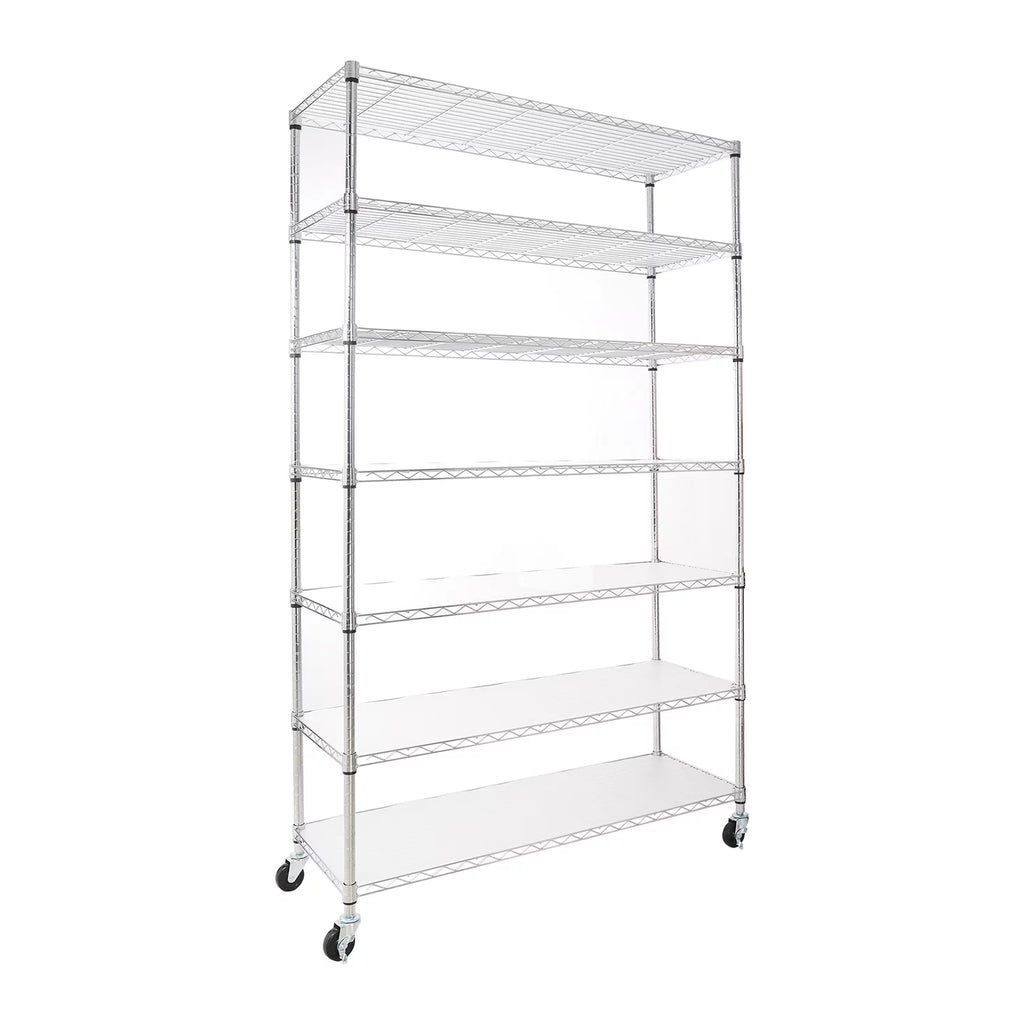 7-Tier 2450lbs Metal Shelving Unit with Wheels K521595