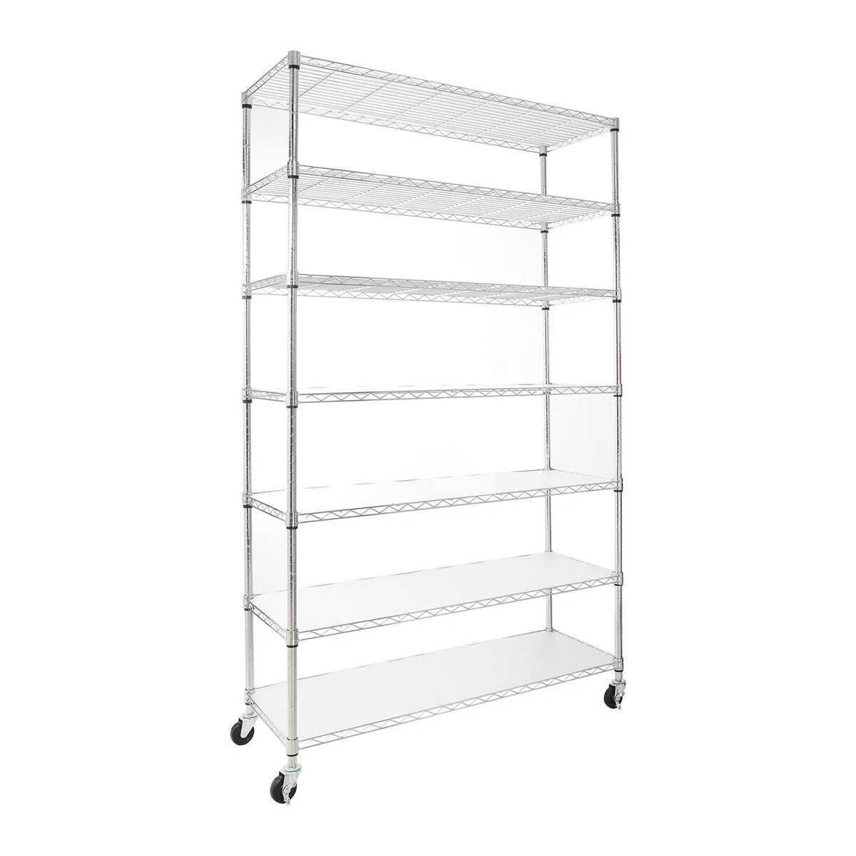 7-Tier 2450lbs Metal Shelving Unit with Wheels K521595