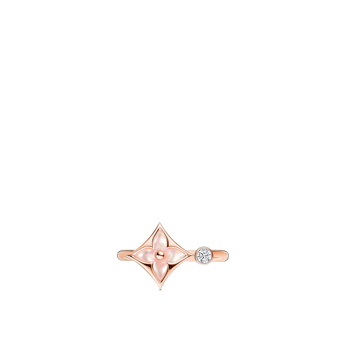 Rose Gold Pink Mother-of-Pearl Diamond Ring X5166
