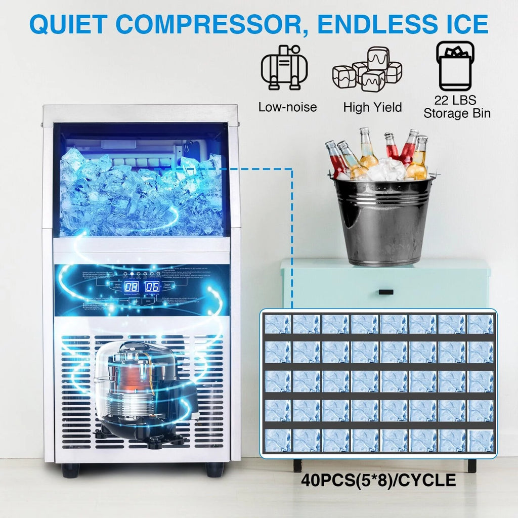 Commercial Ice Maker 90lb Stainless Steel Cube Machine X311