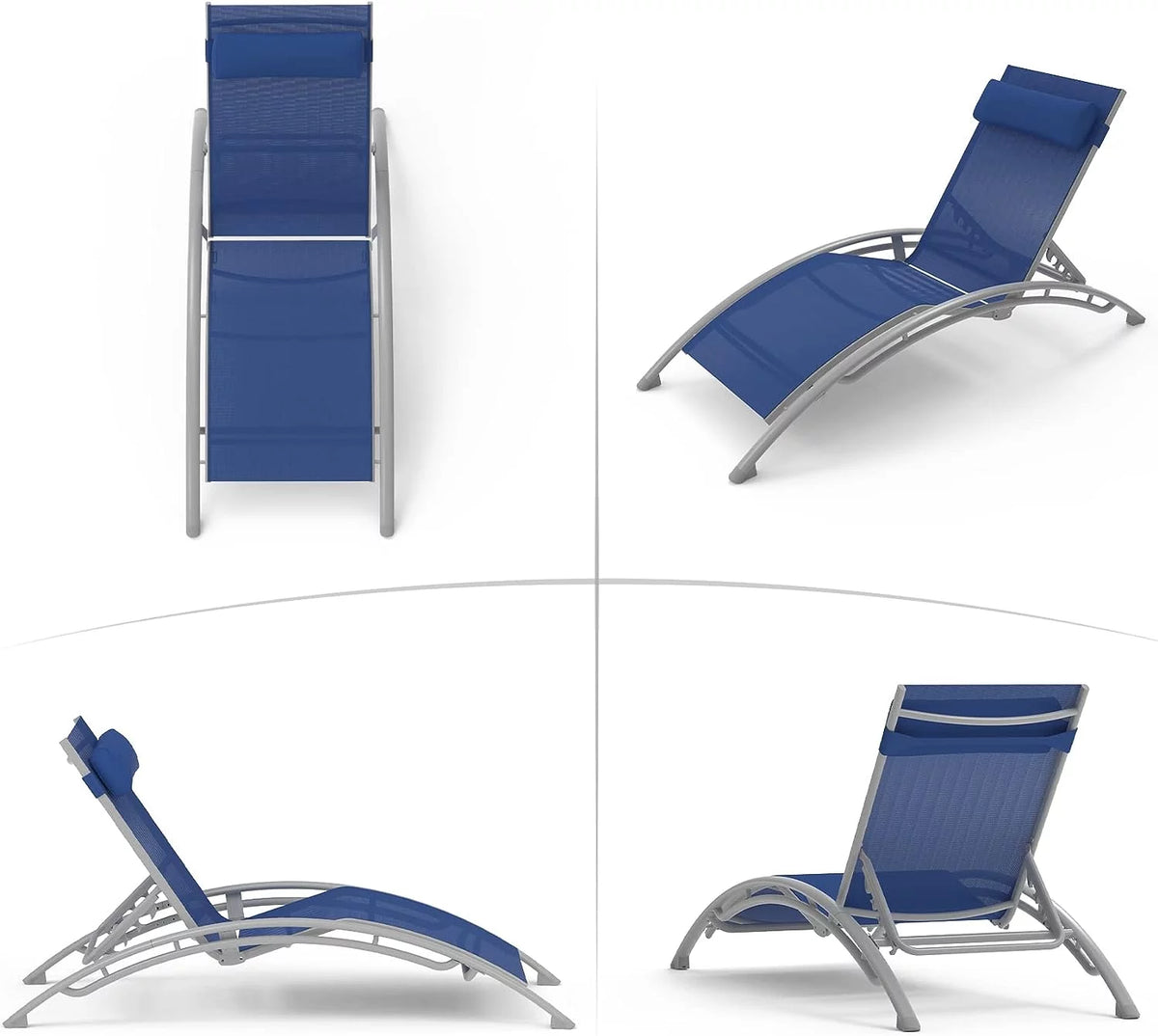 Aluminum Lounge Chair Set of 3 with Side Table L16660