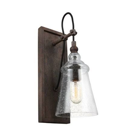 1 Light Dimmable Dark Weathered Iron Armed Sconce P946290