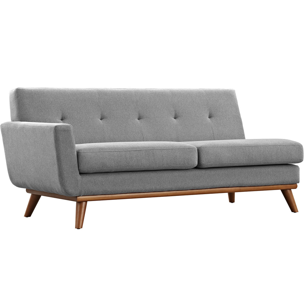 Right-Facing Grey Fabric Sectional Sofa U679