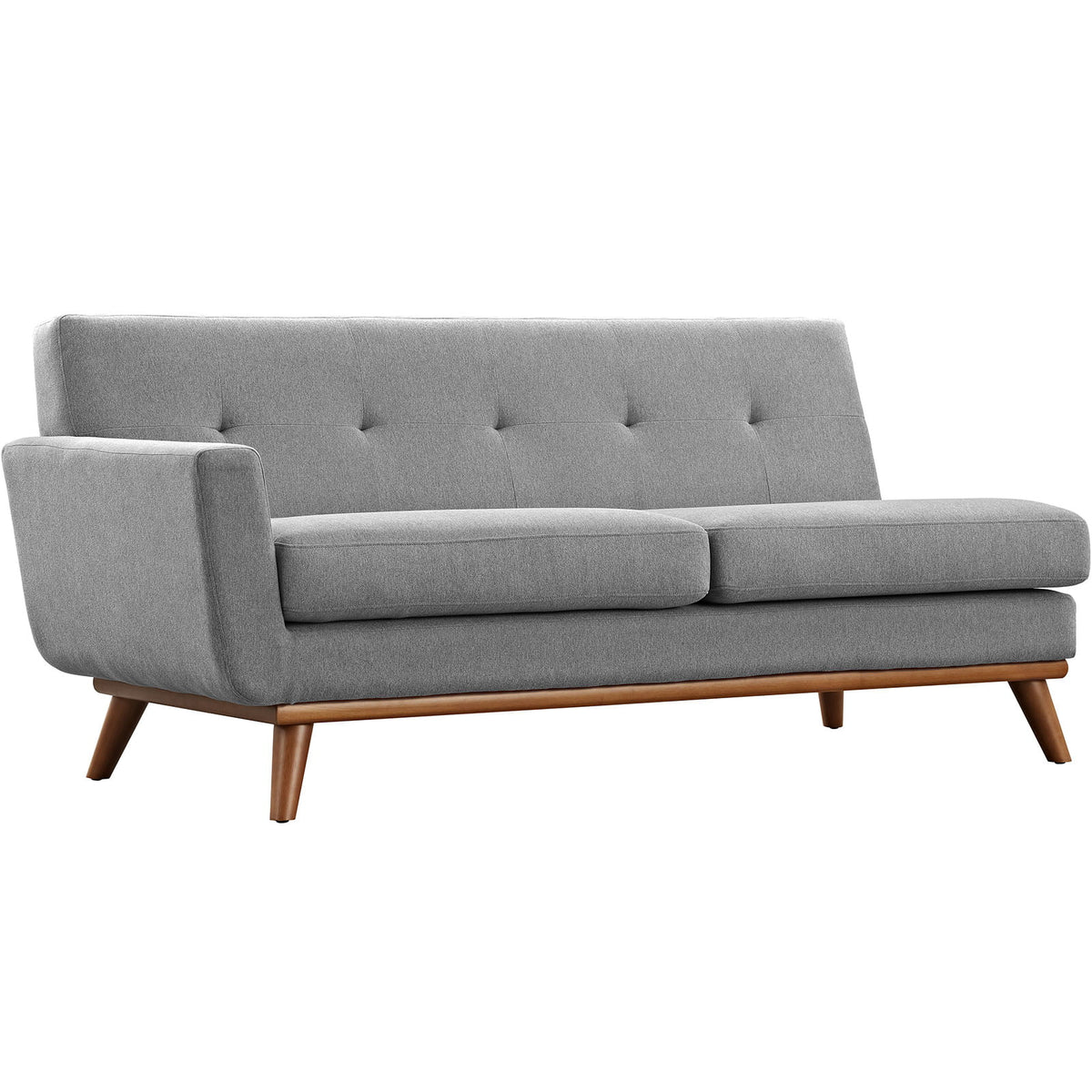 Right-Facing Grey Fabric Sectional Sofa U679