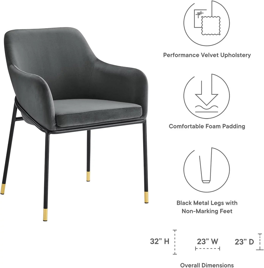 Black Velvet Dining Armchair R9404