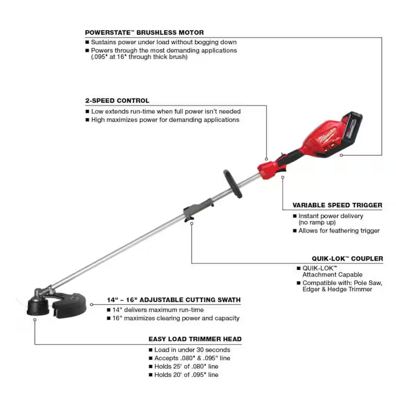 18V Lithium-Ion Brushless Cordless String Trimmer/Blower Combo Kit with Pole Saw Attachment Y539