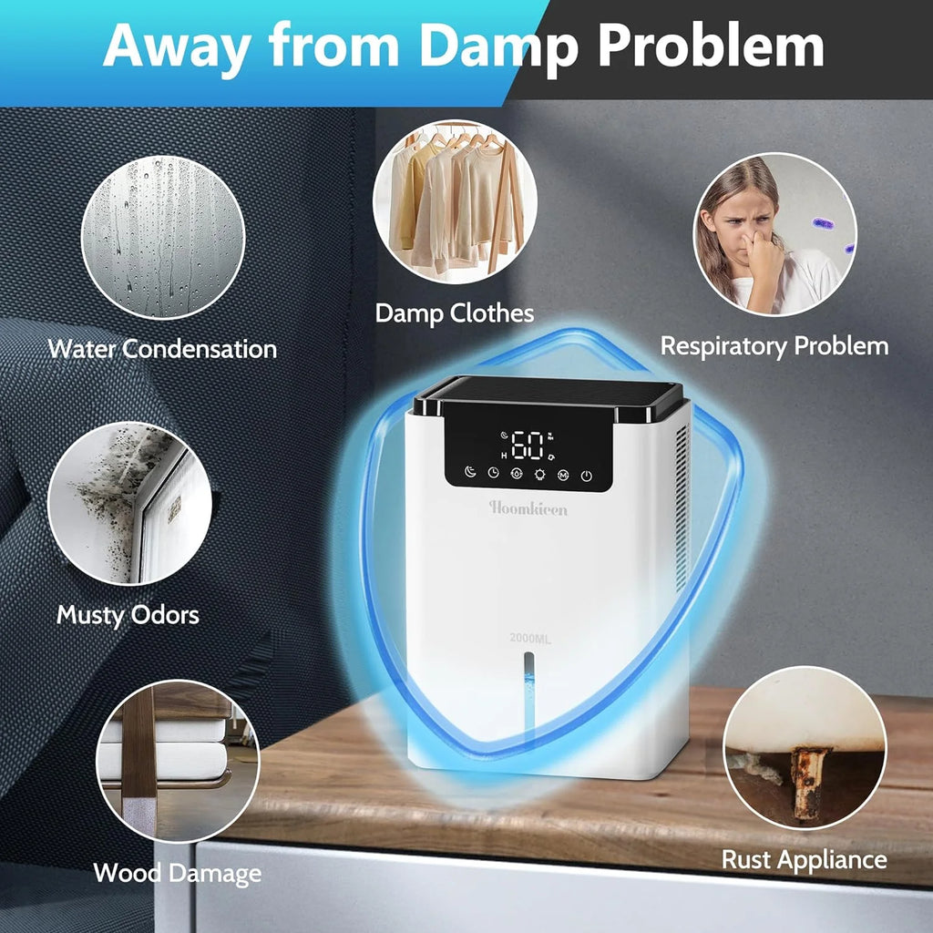 68 oz Portable Dehumidifier with Touch Control LCD Screen V5231