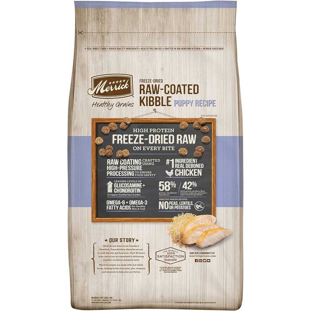 Healthy Grains Freeze Dried Raw Coated Dry Dog Food Puppy Recipe P3088