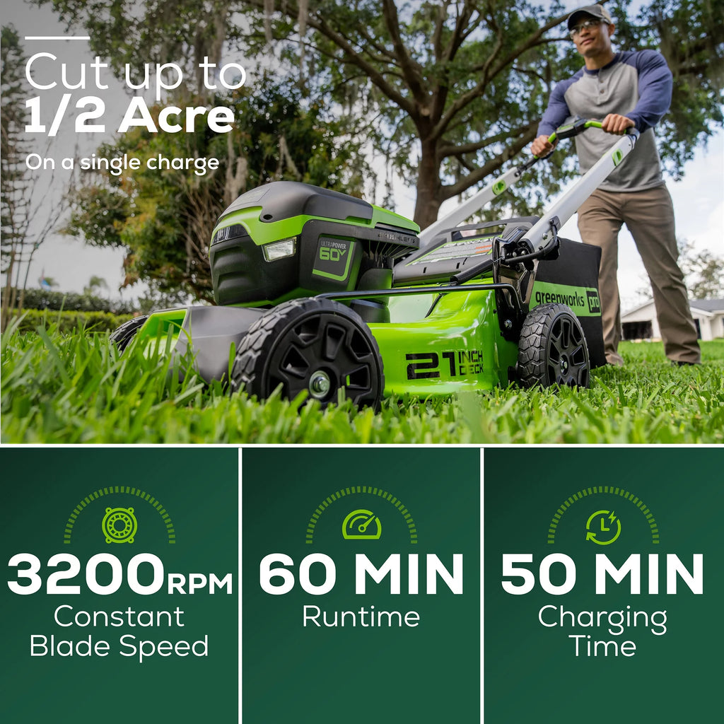60V 21 Cordless Brushless Lawn Mower with Battery & Charger S8665