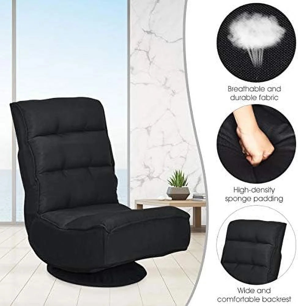 Folding Swivel Floor Chair with 6 Positions Adjustable N377
