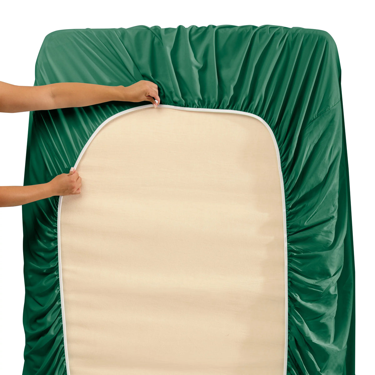 Queen Size Hunter Green Microfiber Fitted Sheet A109