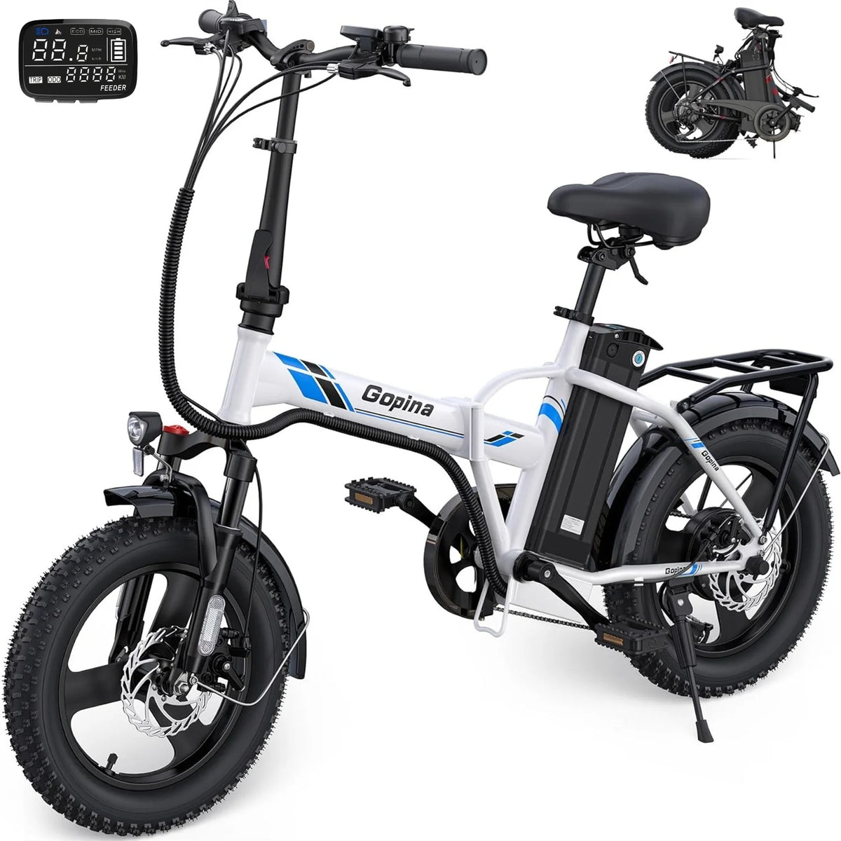 350W Folding Electric Bike 16 x 3.0 Fat Tire B682
