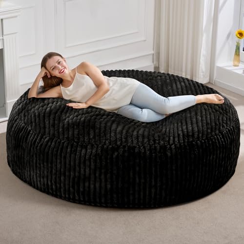5ft Black Plush Bean Bag Chair T485147