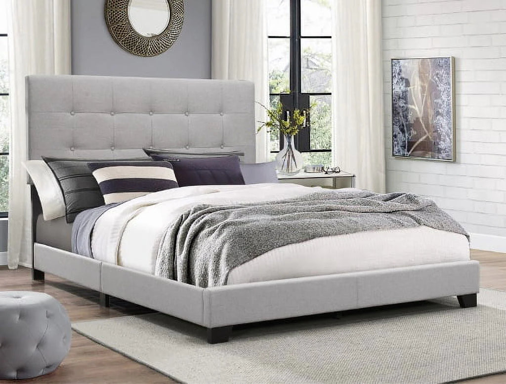 Gray Upholstered Panel Bed Full Size B6374
