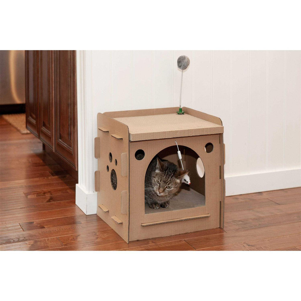 Corrugated Cat Scratcher House with Catnip H516