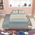 Full Size Wood Platform Bed with Trundle and 2 Drawers T661142