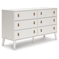 White 6 Drawer Wide Dresser O639806