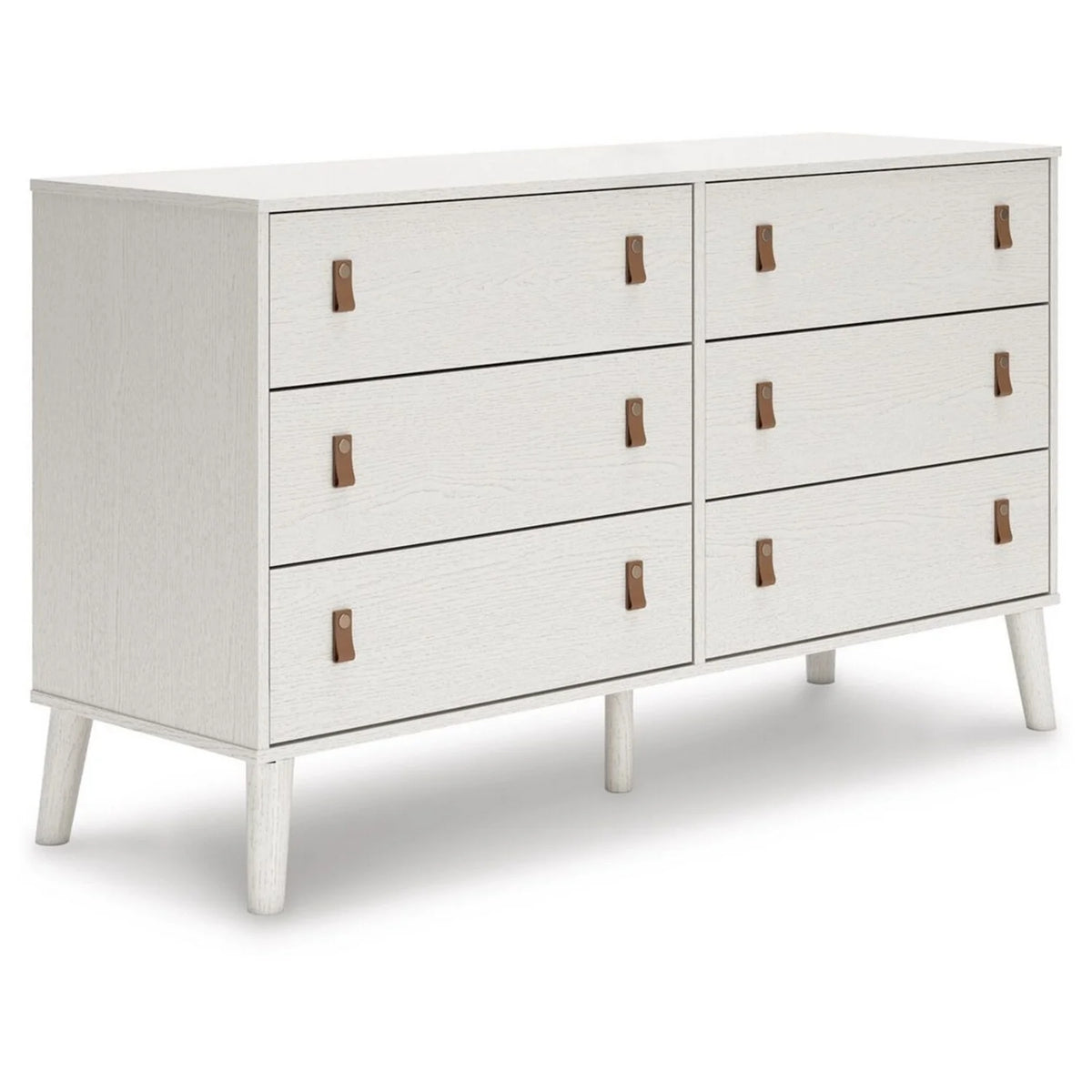 White 6 Drawer Wide Dresser O639806