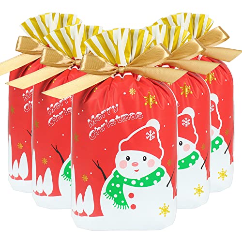 30 Pc Foil Drawstring Christmas Gift Bags Assorted Sizes R19425
