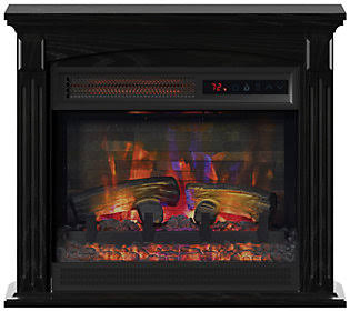 24" Wall Mantel Infrared Fireplace Heater & Remote, Black N984