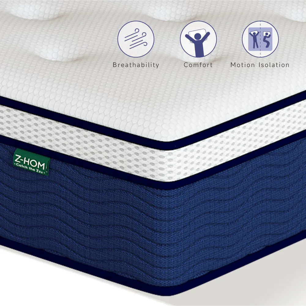 King Size 12 inch Gel Memory Foam Hybrid Mattress X6701