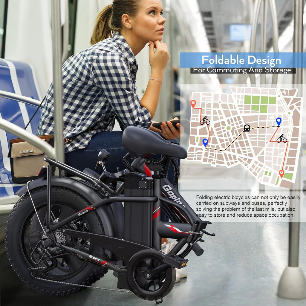 350W Folding Electric Bike 16 x 3.0 Fat Tire B682