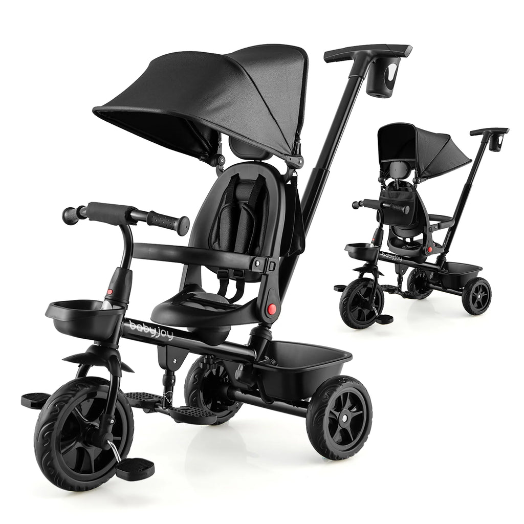 4-in-1 Toddler Tricycle with Adjustable Push Handle F93593