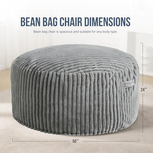 5ft Black Plush Bean Bag Chair T485147