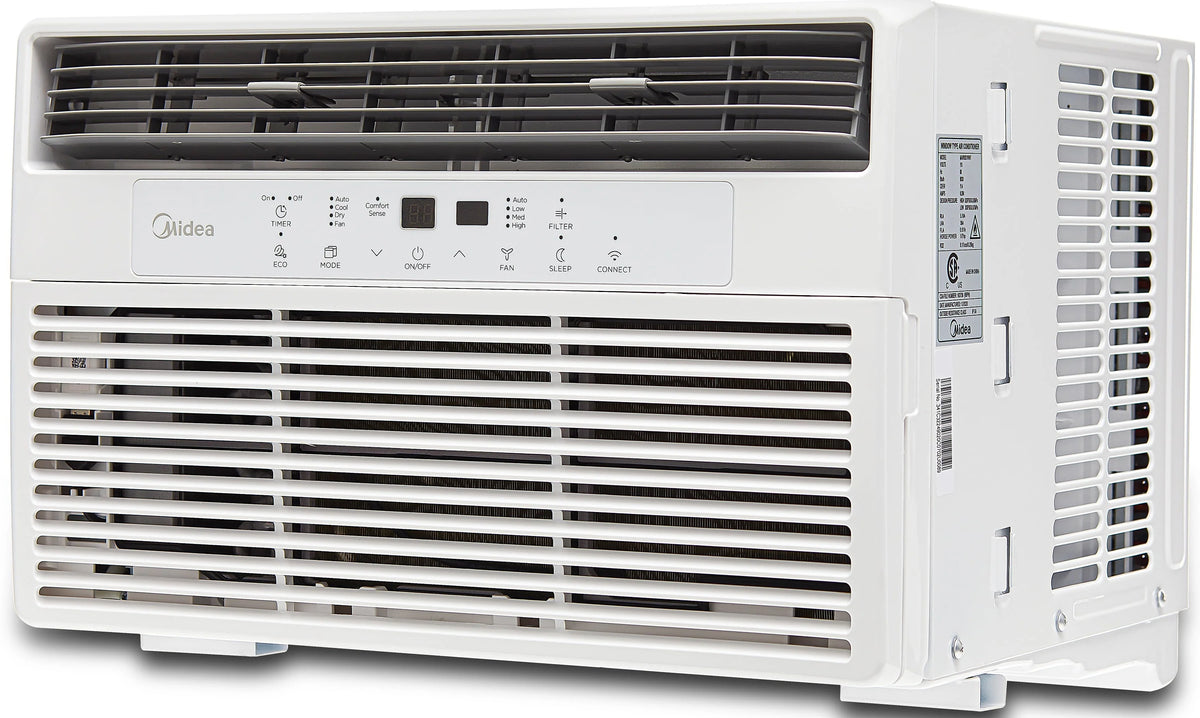 8,000 BTU 115V Smart Window Air Conditioner with Remote, White J510