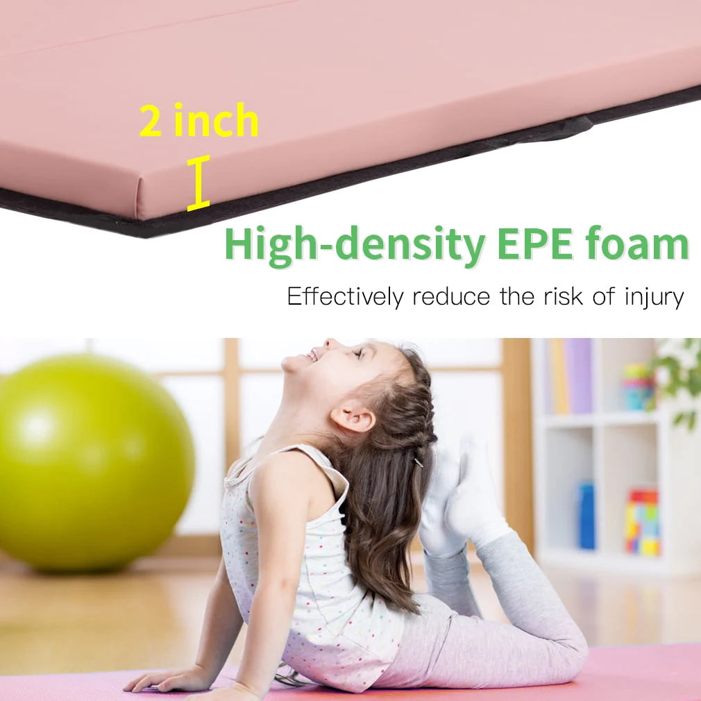 6'x4'x2" Thick 4 Folding Gymnastics Mat Q8271