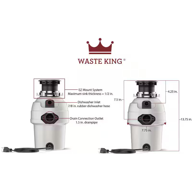 3/4 HP Continuous Feed Sound-Insulated Garbage Disposal L645018