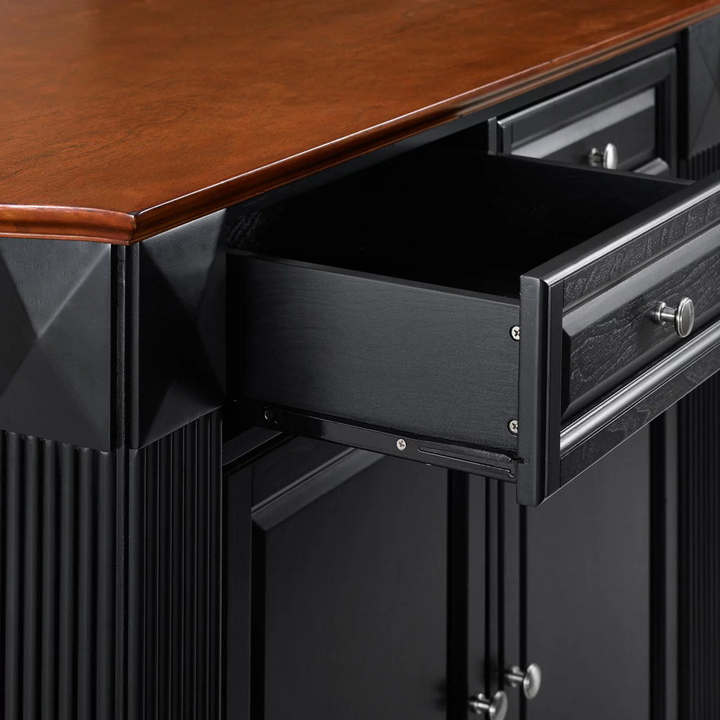 White Drop Leaf Kitchen Island with Stools U781