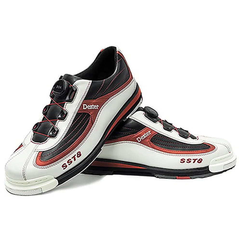 Mens White Black Red Bowling Shoes W545