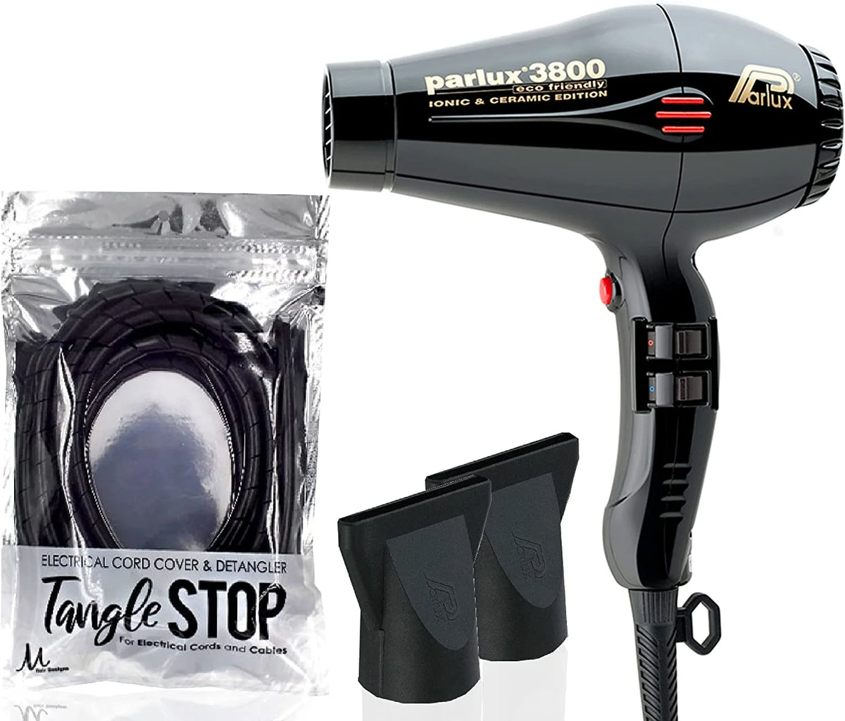 Black Ionic Ceramic Hair Dryer and Cord Cover Detangler X5601