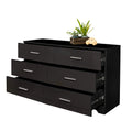 Black 6 Drawer Wood Dresser B913927