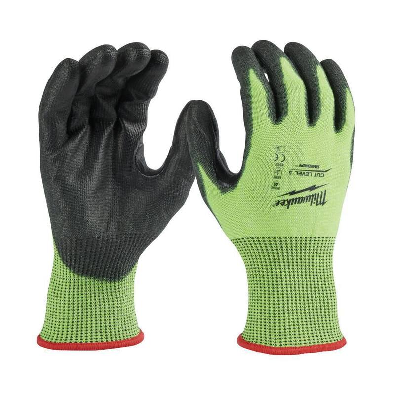 High Visibility Level 5 Cut Resistant Polyurethane Dipped Work Gloves 12-Pack K583
