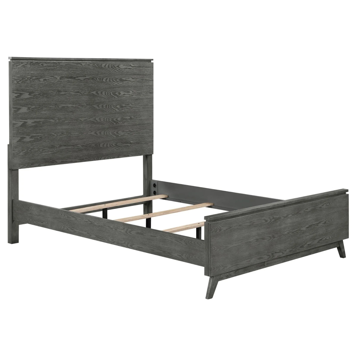 Gray Wood California King Panel Bed A19511