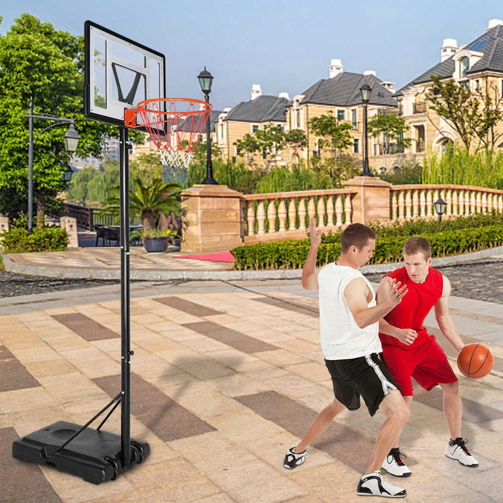 8ft-10ft Portable Basketball Hoop System with Wheels N137