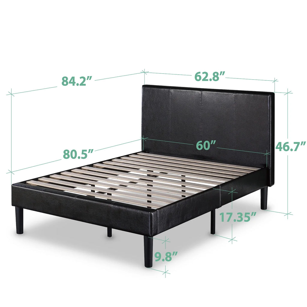 Queen Faux Leather Platform Bed Frame Q2200