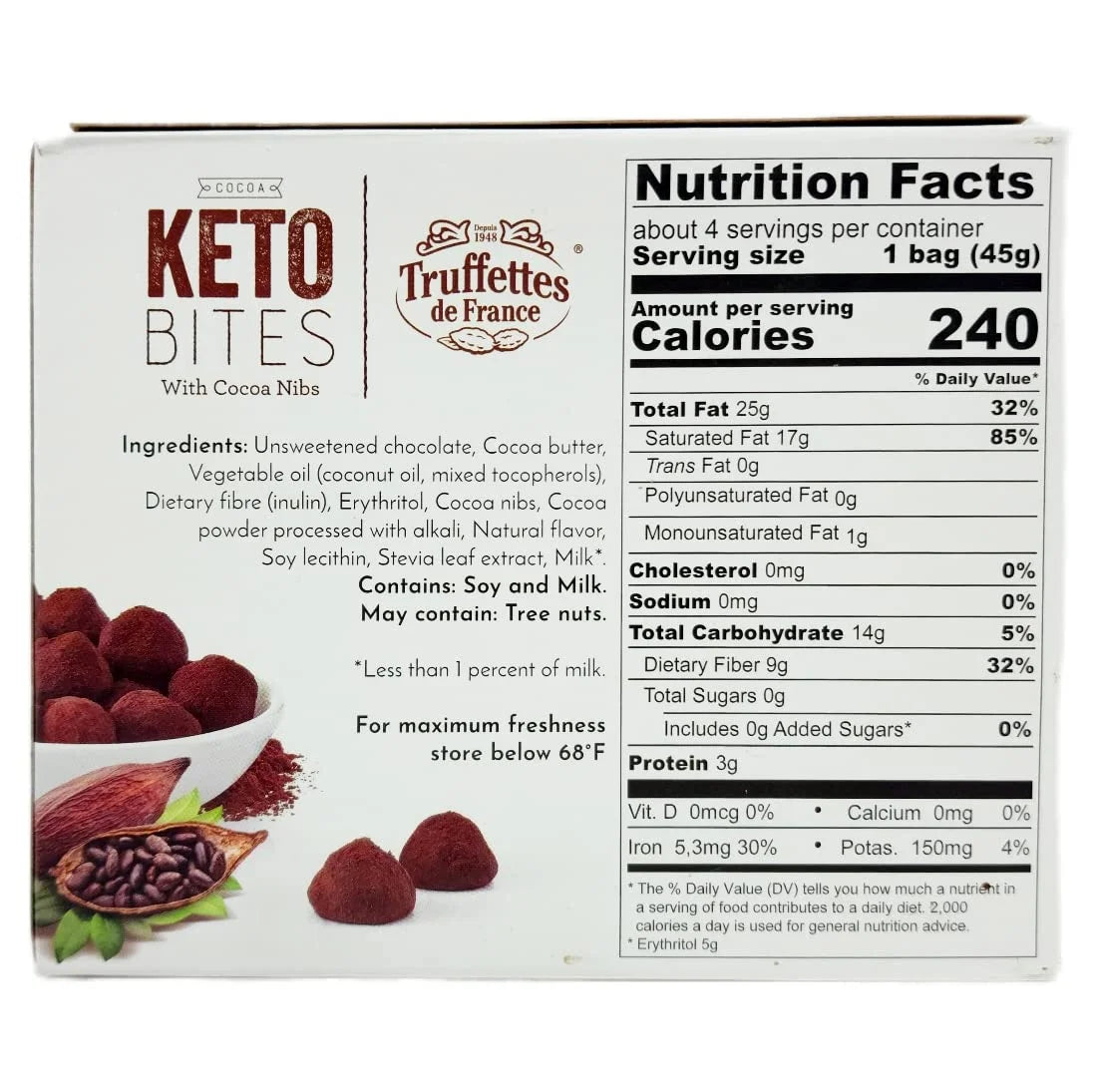 Gluten Free Coconut and Cocoa Truffles 8 Snack Bags F4857