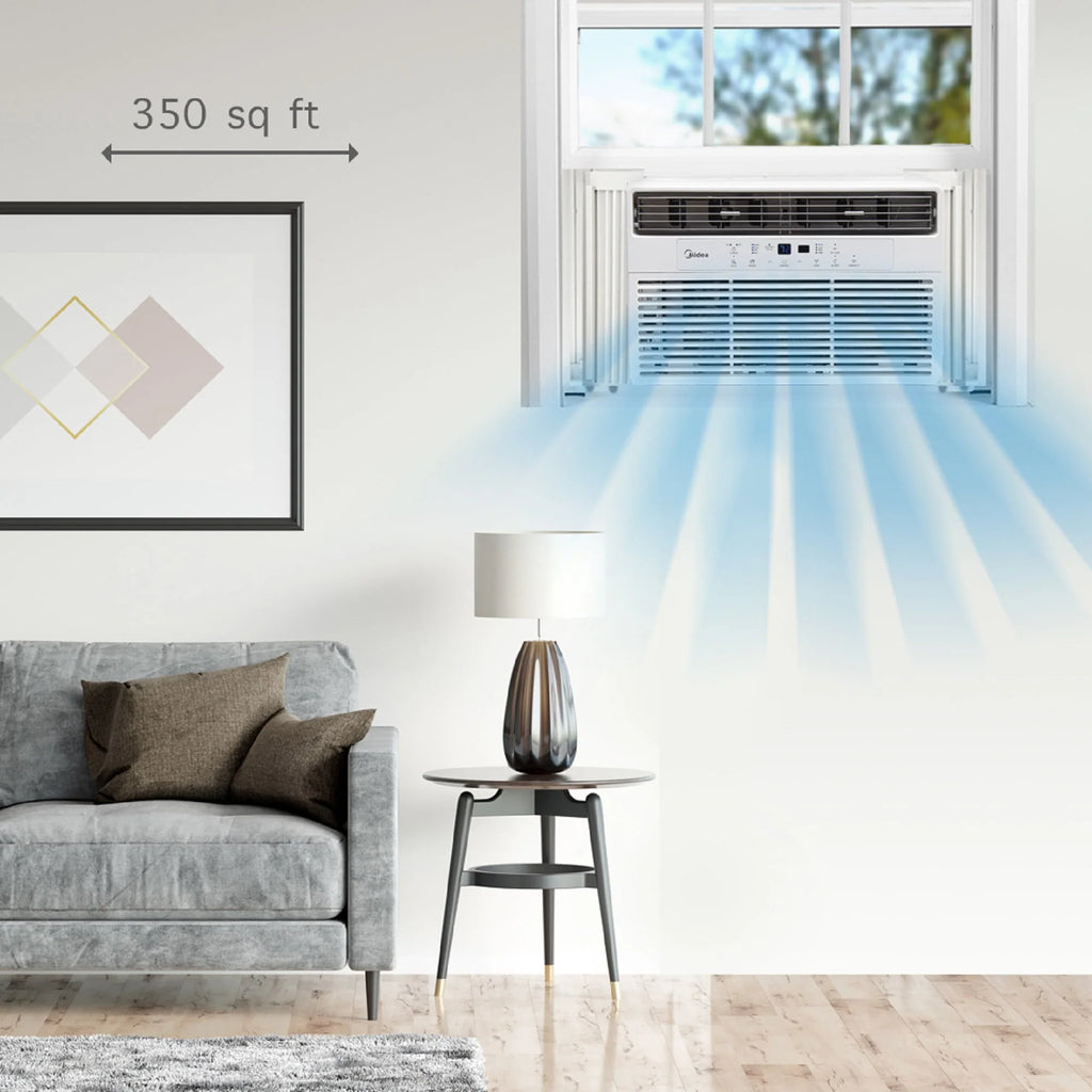 8,000 BTU 115V Smart Window Air Conditioner with Remote, White J510