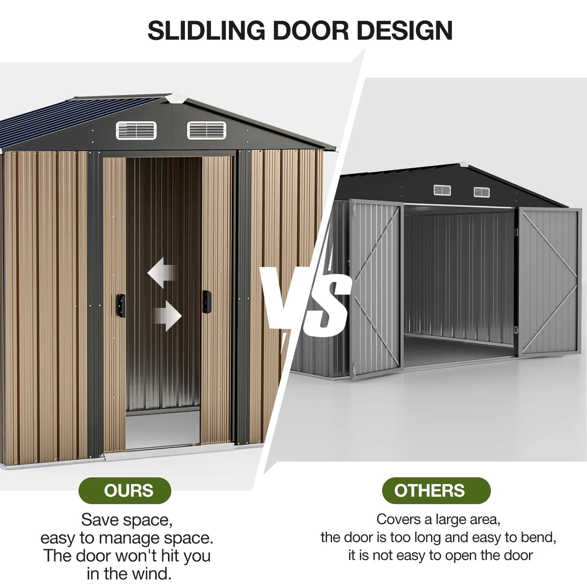 6 x 4 FT Waterproof Metal Outdoor Storage Shed F5684