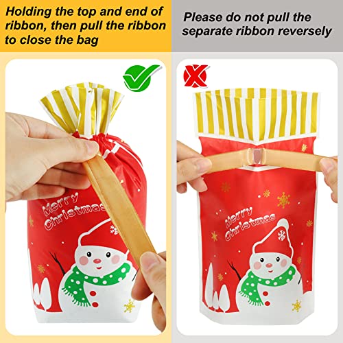 30 Pc Foil Drawstring Christmas Gift Bags Assorted Sizes R19425